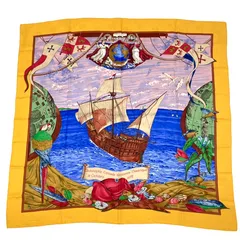 HERMES クリストファー・コロンブス スカーフ　超美品 エルメス カレ90 シルクスカーフ 希少 クリストファーコロンブス