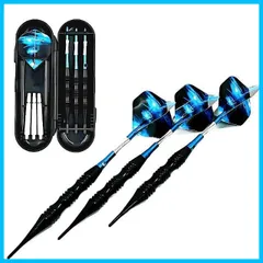【速発送】マイダーツ セット 矢 ルミ シャフト初心者 中級者 入門用 ダーツライブ フェニックス ダーツ 青 バレル フライト チップ 2 ソフトダーツ ケース 付き20g ブルー2001-L
