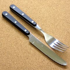 関の刃物 ステーキナイフ フォーク セット 各1本 関兼次 クロームステンレス鋼 食洗機対応 ステーキ テーブルナイフ フォークセット 日本製