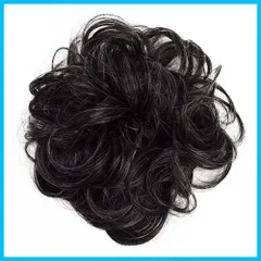 【人気商品】自然 ポイントウィッグ ナチュラル 耐熱 団子 シュシュ ヘアアレンジ かつら ヘアアイロンOK ウィッグ ブラック 手洗いOK 耐熱ブラックグレイヘア 難燃性 ラウンドカール VS-34-TBGH プリシラシュシュウィッグ
