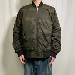 00年代 Abercrombie&Fitch アバクロンビーアンドフィッチ 迷彩 MA-1タイプ ミリタリー フライトジャケット メンズL 
