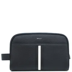 バリー BALLY セカンドバッグ リボンS ウォッシュバッグ グレインレザー ブラック シルバー金具 新品 未使用 黒  6305026 【保存袋】【中古】のサムネイル