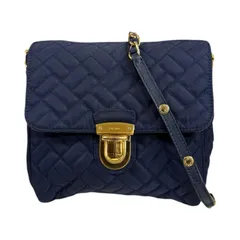 プラダ キルティング ショルダーバッグ ナイロン ネイビー レディース  PRADA  中古 プラダ