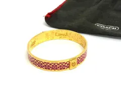 COACH コーチ シグネチャー バングル ブレスレット アクセサリー レディース ピンク系×ゴールド系 DK2895