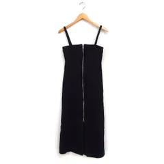 ジーナシス JEANASIS デニム キャミワンピース サロペット ジャンパースカート ロング丈 無地 F ブラック 黒 /FT2