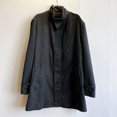 カフェソーホー CAFE SOHO スタンドカラーコート ジャケット スエード調 起毛 ビジネス ダークグレー 大きめ オーバーサイズ ヴィンテージ ビンテージ vintage 古着 ビッグシルエット