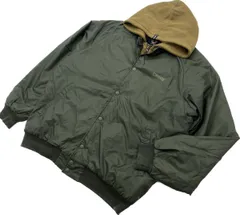 CONVERSE ☆ 重ね着デザイン◎ ナイロンジャケット ジップアップ ブルゾン パーカー L オリーブ グリーン ストリート コンバース■BC234