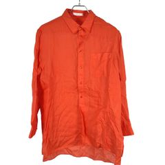 Maxmara 長袖シャツ オレンジ リネン レディース イタリア製 七分 44 
