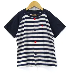 ポロ 半袖シャツ トップス ボーダー柄 キッズ 男の子用 120サイズ 紺×白 POLO 【中古】