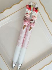 イチゴと３段アイス(フェイクスイーツ)のボールペン