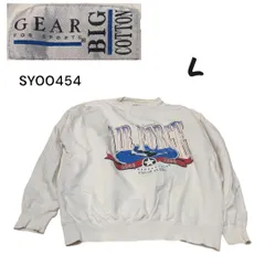 90s GEAR FOR SPORTS古着プリントスウェットトレーナーLホワイトSY00454