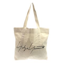 Yohji Yamamoto ヨウジヤマモト ノベルティ シグネチャーロゴプリントキャンバストートバッグ  アイボリー