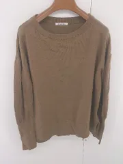 ◇ le coeur blanc ルクールブラン 薄手 ニット シンプル 長袖 カットソー サイズ38 ブラウン レディース E  【中古】 【1305160005490】