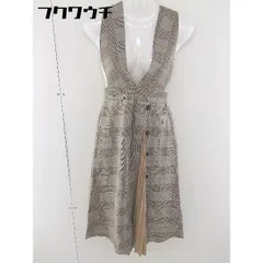 ◇ MAJESTIC LEGON ノースリーブ チェック ウエストゴム 膝下丈 ワンピース サイズM ベージュ マルチ レディース  【1110110006997】