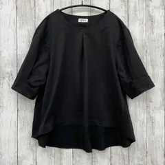 【 LEPSIM 】レプシィム Vネック 後ろ切替プルオーバー ブラウス 五分袖 ブラック FREE