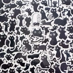 【数量限定】日記 手帳 アルバム 大量１００枚セット 手作り シール フレークシール ステッカー おしゃれ hanairo (黒猫)