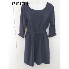 ◇ ◎ IENA イエナ 七分袖 ミニ ワンピース ネイビー レディース  【中古】 【1112060006379】