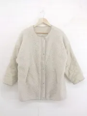 ◇ rectangle レクタングル リバーシブル 切替 ボア 長袖 コート サイズF ライトベージュ系 レディース E  【1303140014487】