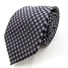 ピエールカルダン ブランド ネクタイ 小紋柄 格子柄 スクエア柄 PO  メンズ ブラック Pierre Cardin 【中古】