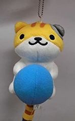 [중고] 고양이 아츠메 가방에 붙일 수 있는 큰 봉제인형 Vol.1 시마미케씨(고무볼/파랑) 단품 프라이즈