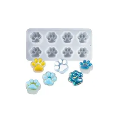 BOHALUU(ボハル) シリコンモールド レジン型 猫の肉球 肉球 UVレジン 猫足 DIY かわいい 手芸品 抜き型 手作り 猫の肉球 8個セット （鏡面4個＋艶消し面4個） 1