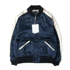 新品 visvim ビズビム ジャケット サイズ:2 22AW I.C.T 裏地 総柄 レーヨン サテン スカジャン DOUGLAS JKT ネイビー 紺 アウター ブルゾンのサムネイル
