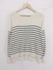 ◇ a.v.v アー ヴェ ヴェ ボーダー 長袖 ニット セーター サイズS アイボリー ブラック レディース P  【中古】 【1211150007316】