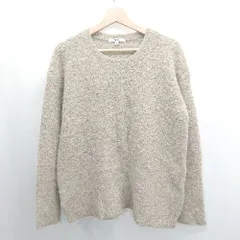 ◇ ⊇ UNIQLO ユニクロ ミドルゲージ 長袖 ニット サイズM グレージュ系 メンズ E  【1506130015468】