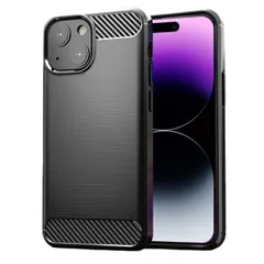 iPhone15 ケース アイフォン15  カーボン調 薄型 耐衝撃 ソフト ケース 【Color】 ブラック