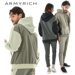 ARMYRICH アーミーリッチ ナイロン切替ボンディングオーバーサイズセットアップ メンズ 上下セット ジャージ カジュアル スポーツ ジム トレーニング