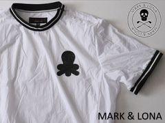 韓国限定モデル★MARK&LONA マーク＆ロナ★アイアンスカルロゴ プルオーバーリブ48★L【MTM-2A-AP71】ホワイト白【本物保証】日本未発売