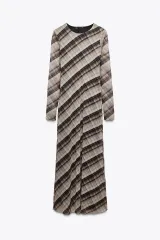 ZARA(ザラ) チェック チュール ロング丈ワンピース