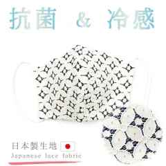 在庫処分 マスク レース 布マスク 立体型マスク 抗菌 吸湿 冷感 冷たい 涼しい 接触冷感 夏用マスク お洒落マスク 日本製 ひん No.19-0019