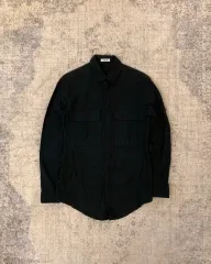 ヘルムートラング　ナイロン製半袖シャツ　サイズ46 HELMUT LANG ヘルムート ラング モザイクドットシャツ グレー S