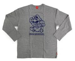 【中古】衣類 スーパーマリオブラザーズ ロンT グレー Lサイズ 「スーパーマリオブラザーズ35周年」 Nintendo TOKYOグッズ