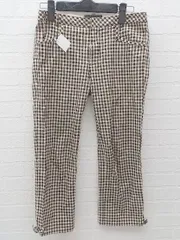 ◇ HUMAN WOMAN ヒューマンウーマン タック パンツ 0 オフホワイト ブラウン *  【1002800115822】