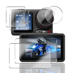 【2+2+2枚セット】 対応 DJI Osmo Action 5 Pro ガラスフィルム カメラ DJI Action 5 PRO 保護フィルム (4枚) + レンズ保護フィルム (2枚)【日本製素材旭硝子製】 用 Osmo Action 5 Pro フィルム