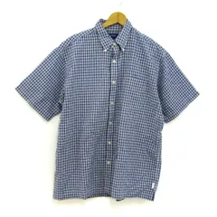 ジェイクルー 半袖シャツ コットン100% ブランド トップス メンズ Mサイズ ネイビー系×ホワイト J.CREW 【中古】