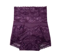 [ラウレアアコアコア] パープル L ハイウェスト ショーツ ガードル レディース 補正 下着 パワーネット お腹 レース 女性 補正下着 シェイプアップ ウエスト引き締め お腹コルセットダイエット 美容 ス [ハイウエストショーツガードル パープル] [L]