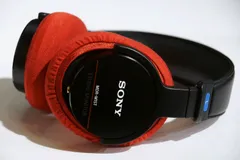 SONY MDR-M1ST のイヤーパッドの保護・修理に mimimamo スーパーストレッチ・ヘッドホンカバー （サイズ：L、色：レッド、型番：MHC-002-RD）