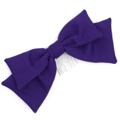 髪飾り リボン 卒業式 袴 紫 ちりめん コーム 大きめ 大人可愛い レトロ 大正ロマン 粋 日本製 お洒落 成人式 振袖 前撮り 結 No.9-5237