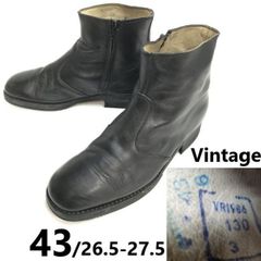 Vintage/80s★VR1986/イタリア製★軍/警察/オフィサー/サイドジップブーツ【26.5-27.0-27.5/黒】ミリタリー/Leather/Boots/shoes◆cWB104-07