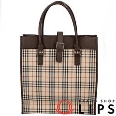 バーバリー ノバチェック ハンドバッグ  キャンバス/レザー レディース トートバッグ ベージュ  美品 【中古】