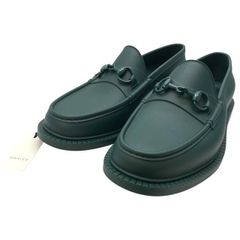 【新品】GUCCI グッチ 771340 ホースビット ローファー ドライビングシューズ シューズ ラバー グリーン [サイズ 8 (約27cm)]