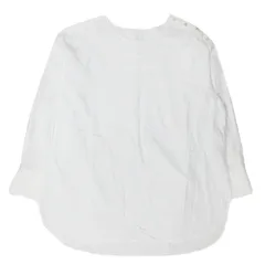 美品 20AW 23区 オンワード樫山 ロング丈 ブラウス シャツ カットソー 七分丈 2135BL26BW1303 大きいサイズ 46 白 ホワイト レディース 古着 中古 美品 20AW 23区 オンワード樫山 ロング丈 ブラウス シャツ