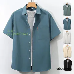 カジュアルシャツ オープンカラーシャツ 開襟シャツ 薄手 速乾 無地 XXL おしゃれ 半袖シャツ シャツ M メンズ XL 涼しい L 3XL 大きいサイズ ゆったり  vii2z827381