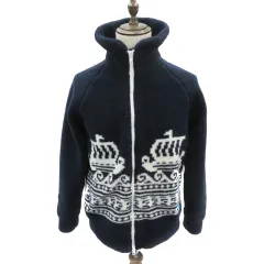 ヘリーハンセン HELLY HANSEN ボアジャケット フリースジャケット ミドル丈 L 紺 ネイビー /YK17 ■GY1のサムネイル