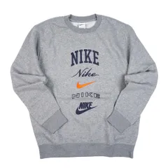 [ナイキ] クラブ フリース ロングスリーブ クルーネック スウェットシャツ メンズ 国内正規品 ジム スポーツウェア フィットネス トレーニング FN2611-063 Mサイズ [063 ダークグレーヘザー/セーフティオレンジ] [M]