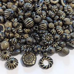 アクリルビーズ ブラックmix 150g ah-251