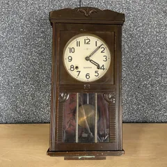 昭和レトロ SEIKOSHAゼンマイ式振り子時計 稼働品 掛け時計 ② 大型 SEIKOSHA 精工舎 TRADE S MARK 木製 振り子 掛時計